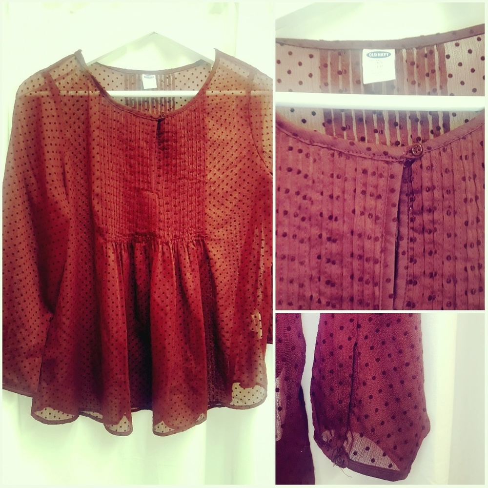 Blouse - Old Navy Sheer Boho Blouse - Picture 3 of 3
